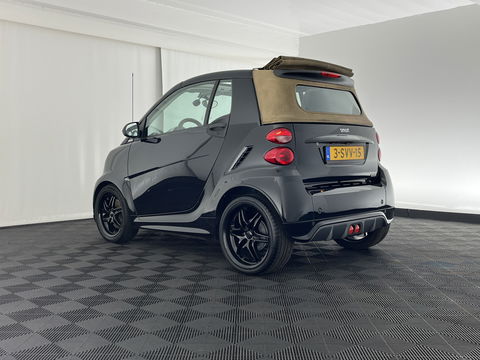 Smart Fortwo cabrio Electric drive Brabus Black-Edition 18 kWh {SOH-99%} Aut. *NAVI-FULLMAP | LEATHER | AIRCO | HEATED-SPORTSEATS | CRUISE | SHIFT-PADDLES  | AIRSCARF | 16'' ALU*