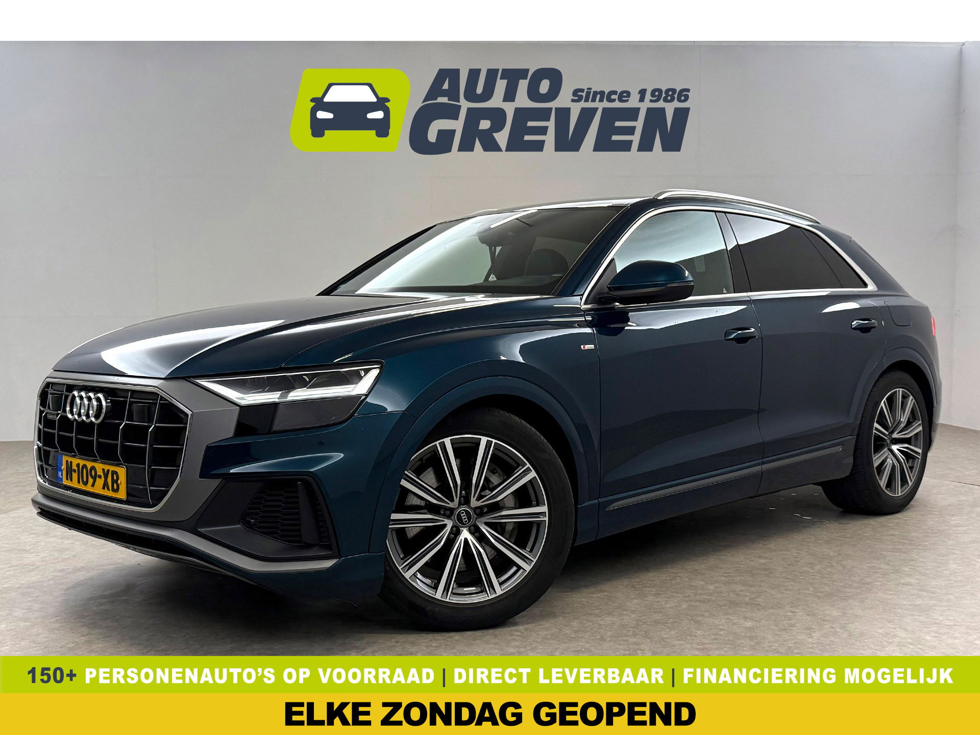 Audi Q8 55 TFSI e Quattro 422PK S-Line | SOH 91% | Virtual | Sfeer | Camera | Stoel/Stuur verw. | Adap. Cruise | Trekh. | Carplay | Keyless | NAP