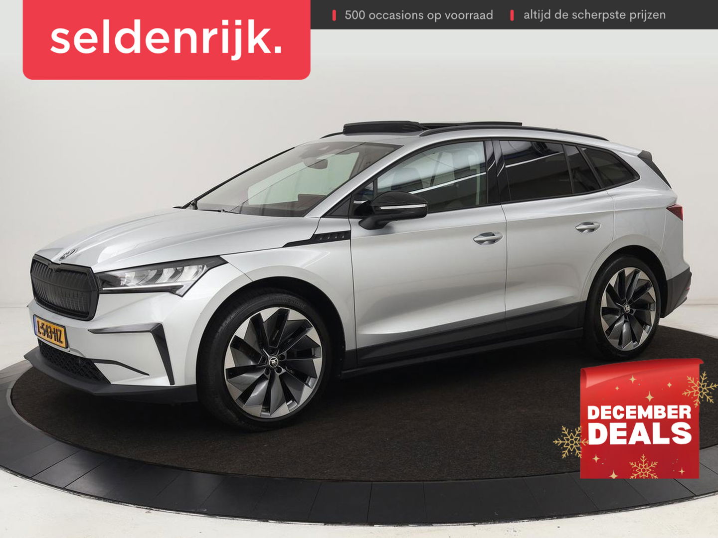 Škoda Enyaq iV 60 | Panoramadak | Stoel & achterbankverwarming | Carplay | Sportstuur | Keyless | Full LED | Navigatie | Cruise control | 21'' lichtmetalen velgen