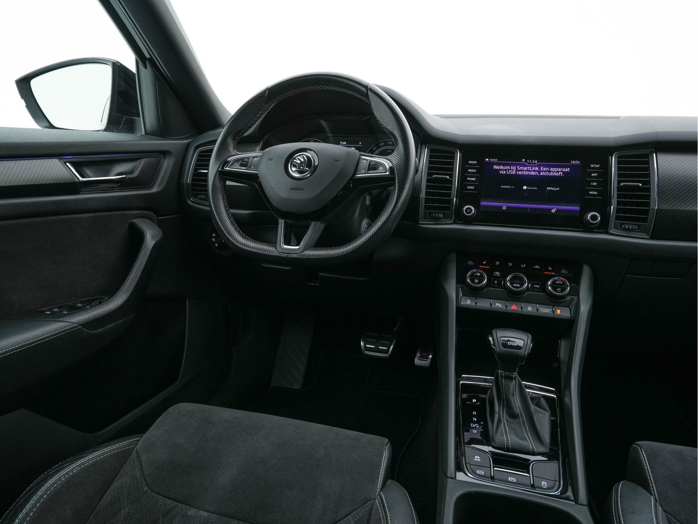 Škoda Kodiaq 1.5TSI Sportline ( 7-Pers.) Aut* LEATHER-MICROFIBRE | MEMORY-PACK | FULL-LED | ADAPTIVE-CRUISE | CAMERA | DAB+ | AMBIENT-LIGHT | KEYLESS | CARPLAY | HEATED-SPORTSEATS | DAB | SHIFT-PADDLES | 20 "ALU*