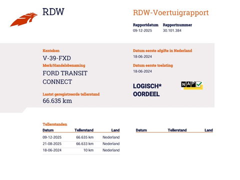 Ford Transit Connect 1.5 EcoBlue 100pk Euro 6 - Camera - Cruise - Trekhaak