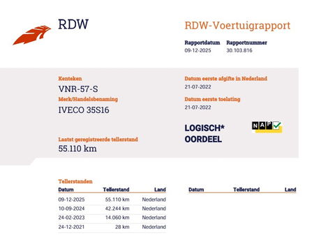 Iveco Daily 35S16 Euro 6 - Autotransporter - Oprijwagen - Lier - Cruise - Trekhaak