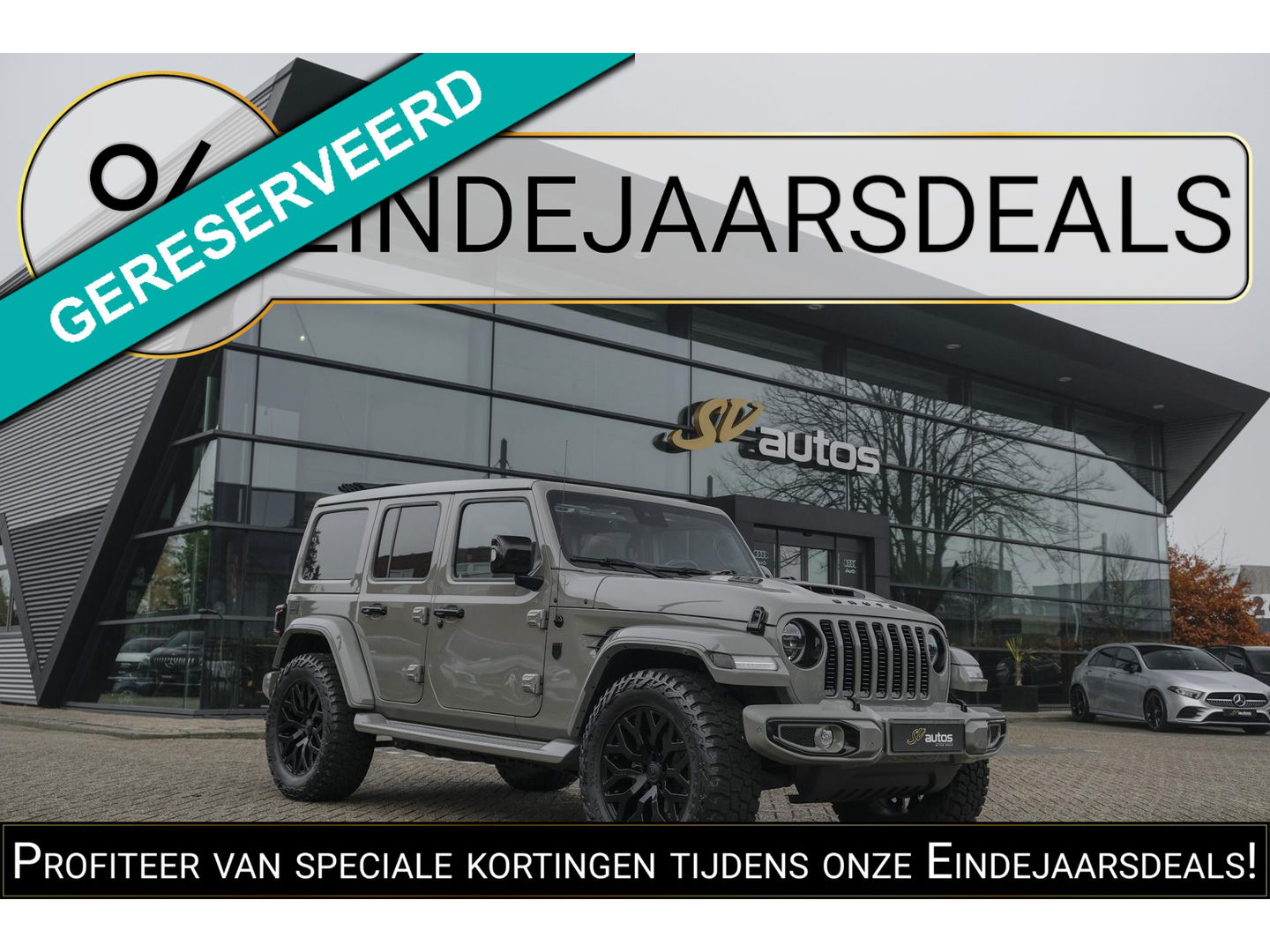 Jeep Wrangler BRUTE Richmond 380pk 4xe Hybrid Diamond leder Navigatie NLauto Stuur+stoelverwarming Clima Cruise 20" LMV CUSTOM!!