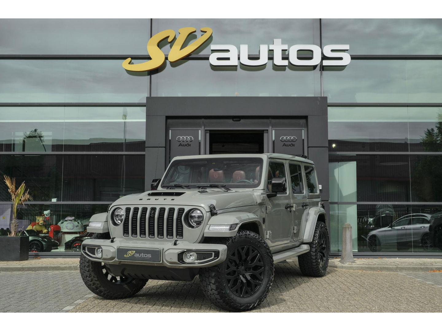 Jeep Wrangler BRUTE Richmond 380pk 4xe Hybrid Diamond leder Navigatie NLauto Stuur+stoelverwarming Clima Cruise 20" LMV CUSTOM!!