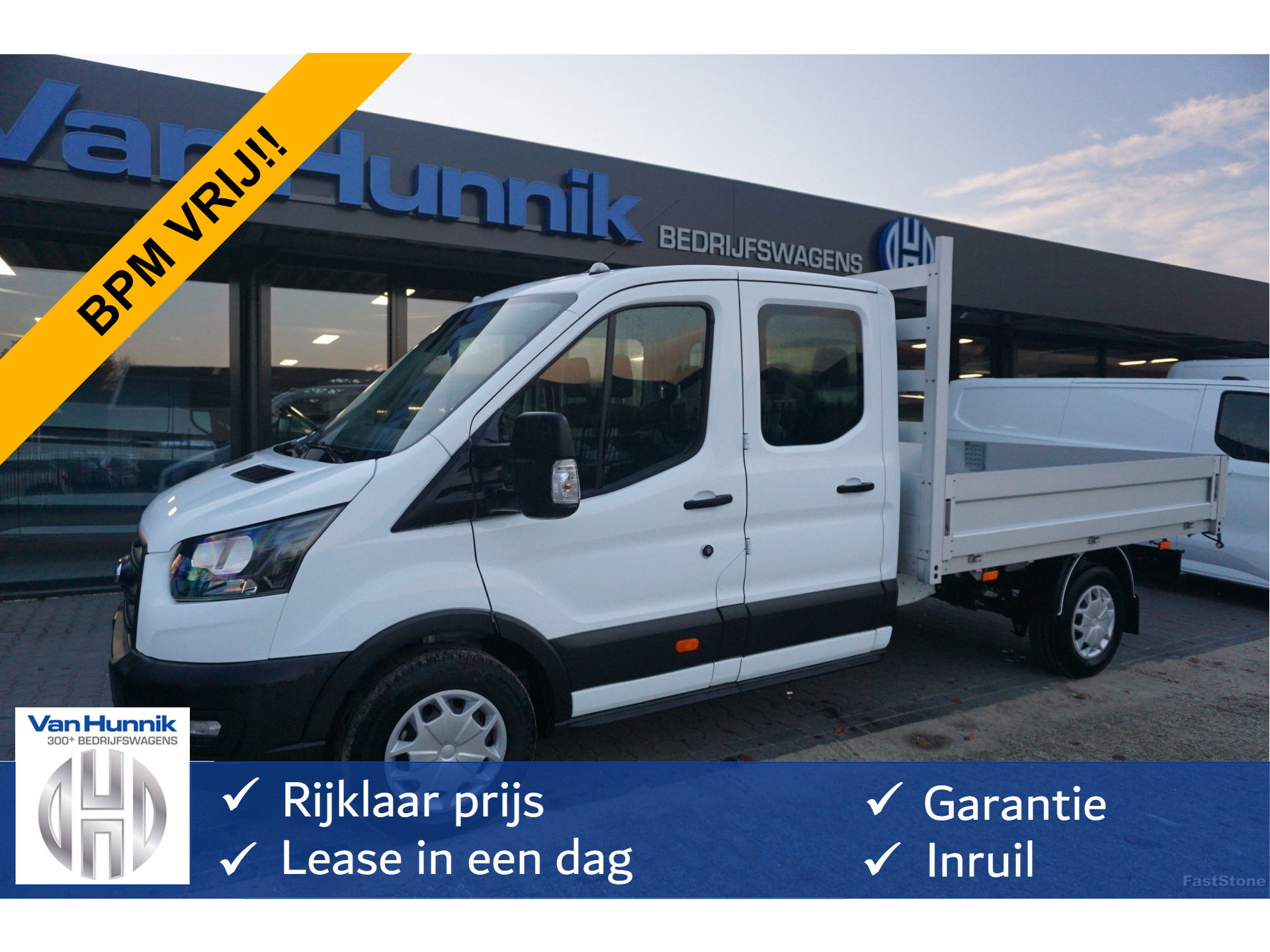 Ford Transit 350L 130PK Doka L3 BPM VRIJ!! Airco, Cruise, Trekhaak!! NR. J01*