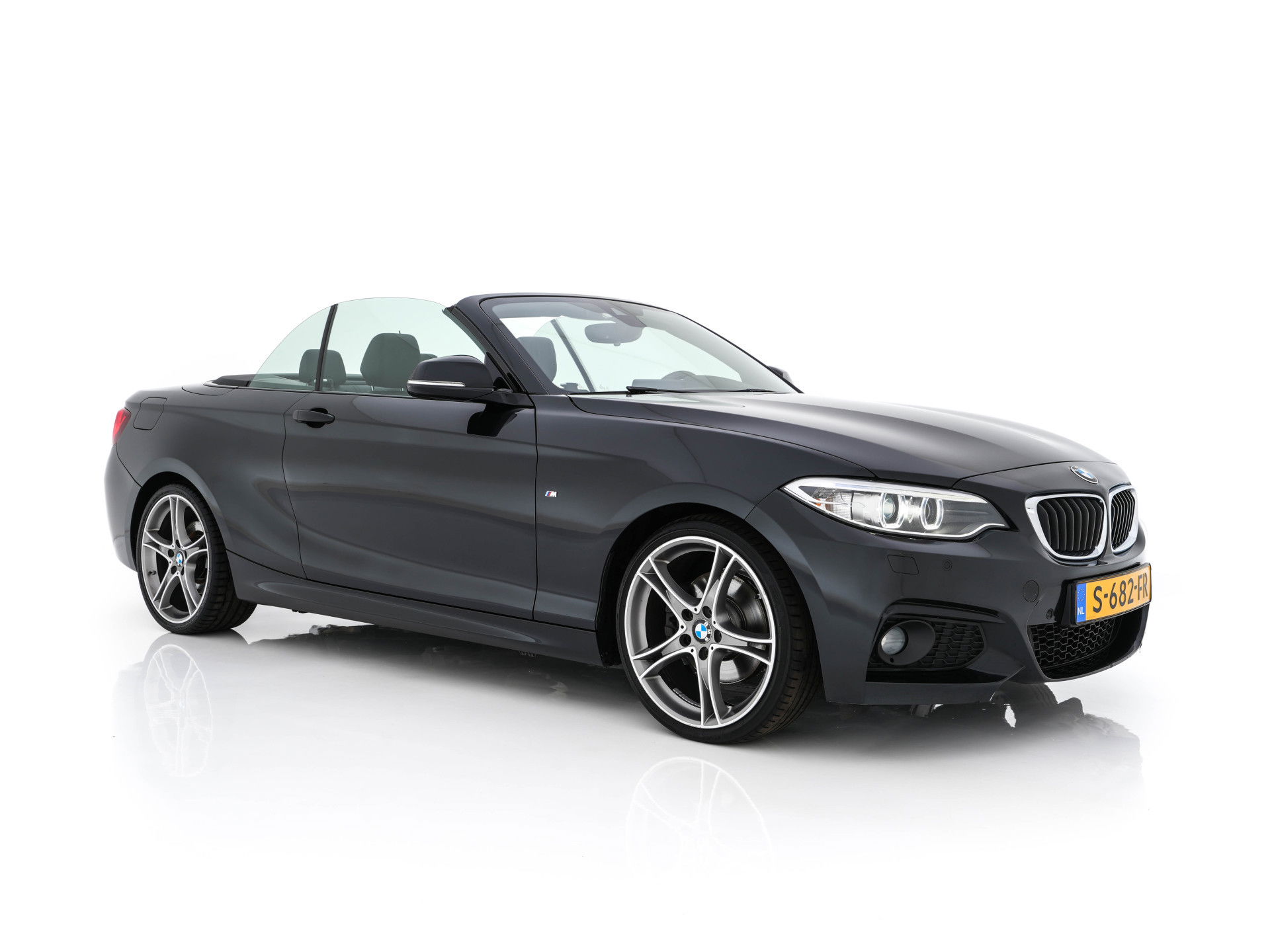 BMW 2 Serie Cabrio 220d Sport M-Sportpack Aut. *FULL-LEATHER | XENON | HARMAN/KARDON | MEMORY-PACK | HEATED-SPORTSEATS | NAVI-FULLMAP | DAB+ | ECC | PDC | 19''ALU*