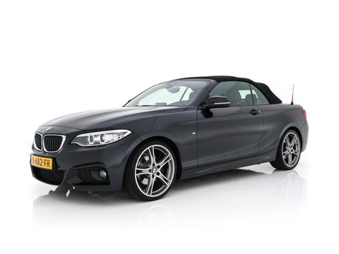 BMW 2 Serie Cabrio 220d Sport M-Sportpack Aut. *FULL-LEATHER | XENON | HARMAN/KARDON | MEMORY-PACK | HEATED-SPORTSEATS | NAVI-FULLMAP | DAB+ | ECC | PDC | 19''ALU*