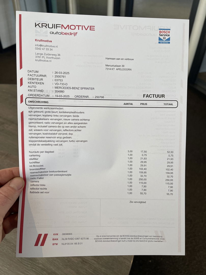 Mercedes-Benz Sprinter 513 2.2 CDI 366 HD L2H2 / te koop zo mee / € 9.950 ex btw / apk tot 08-04-2026 / dubbellucht / trekhaak 3500 kg / turbo vervangen , bon aanwezig