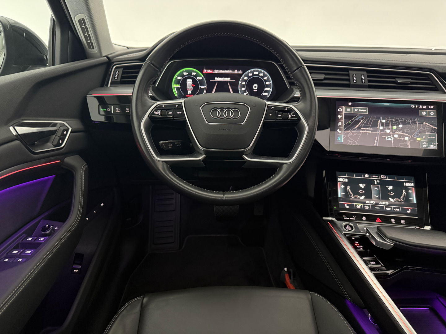 Audi e-tron 50 Quattro S-Line 71 kWh | SOH 94% | Snelladen | Pano | Sfeer | Memory | Virtual | Camera | Adap. Cruise | Carplay | Stoelverw.