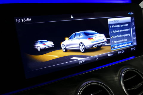 Mercedes-Benz E-Klasse 300 e AMG Line / E63s AMG Diffuser / Panamericana Grille / Panoramadak / Elektr. verstelbare voorstoelen + memory / Burmester Surround Sound / Ambienteverlichting / Apple Carplay - Android Auto / Maxton Design Frontlip / Rondomzichtcamera / Stoelverwarmin