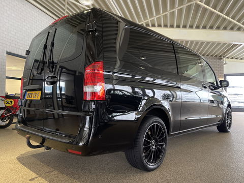 Mercedes-Benz Vito 114 CDI Extra Lang L3H1 DC Comfort 5 persoons / automaat / leer / navi / airco / cruise / vaste prijs rijklaar € 32.950 ex btw / lease vanaf € 538 / trekhaak / zwart metallic