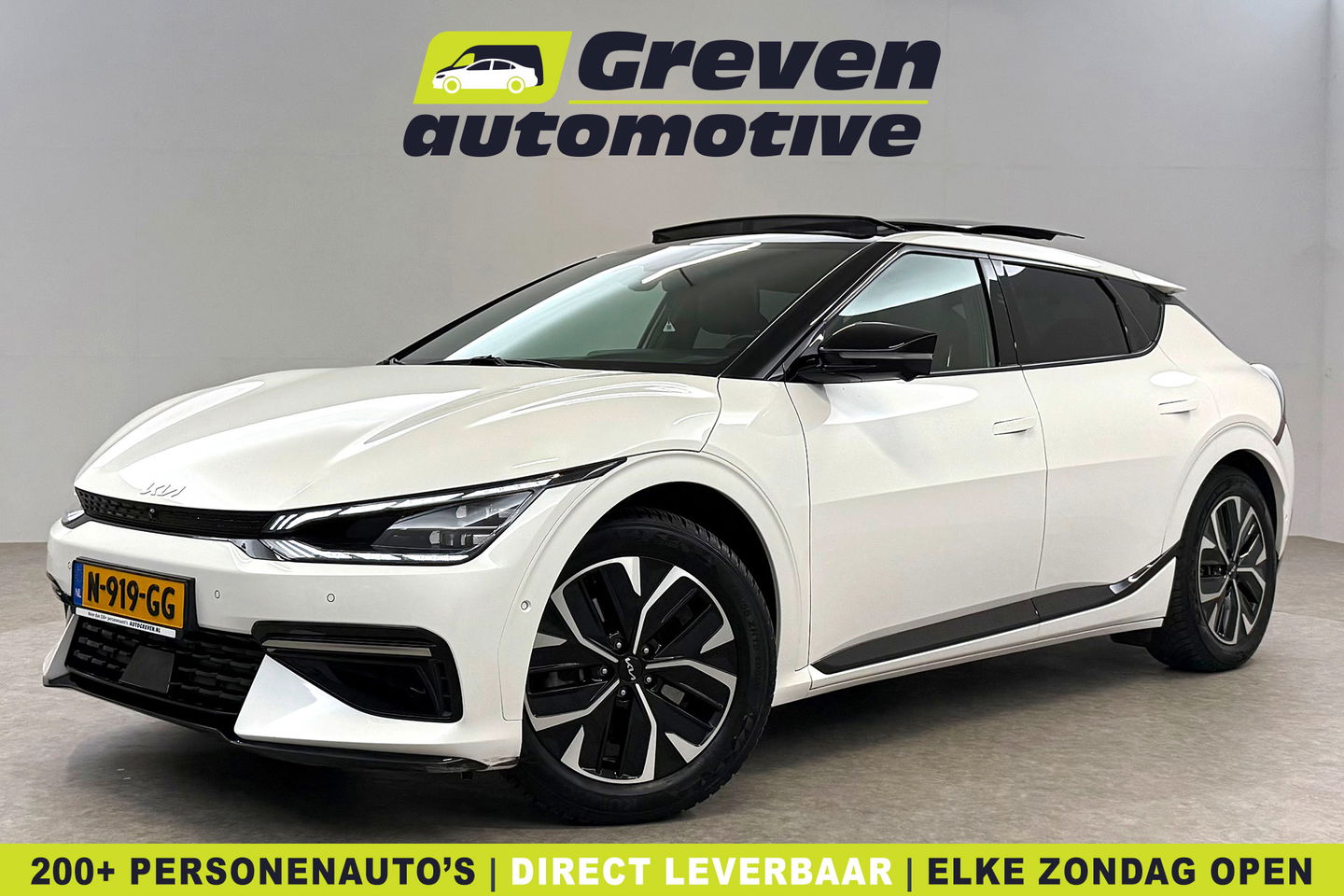 Kia Ev6 GT-Line 77 kWh Snelladen | SOH 96% | Meridian | Pano | Virtual | 360° | HUD | Stoel/Stuur verw. | Memory | Sfeer | Trekh. | Carplay