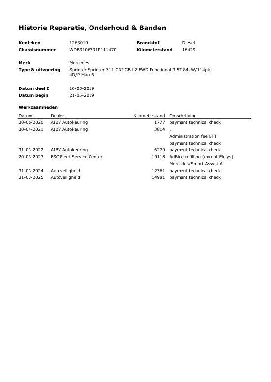 Mercedes-Benz Sprinter 311 CDI GB L2 FWD Functional 3.5T / AIRCO / CAMERA / 3 ZITS / DEALER ONDERHOUDEN / NAVI