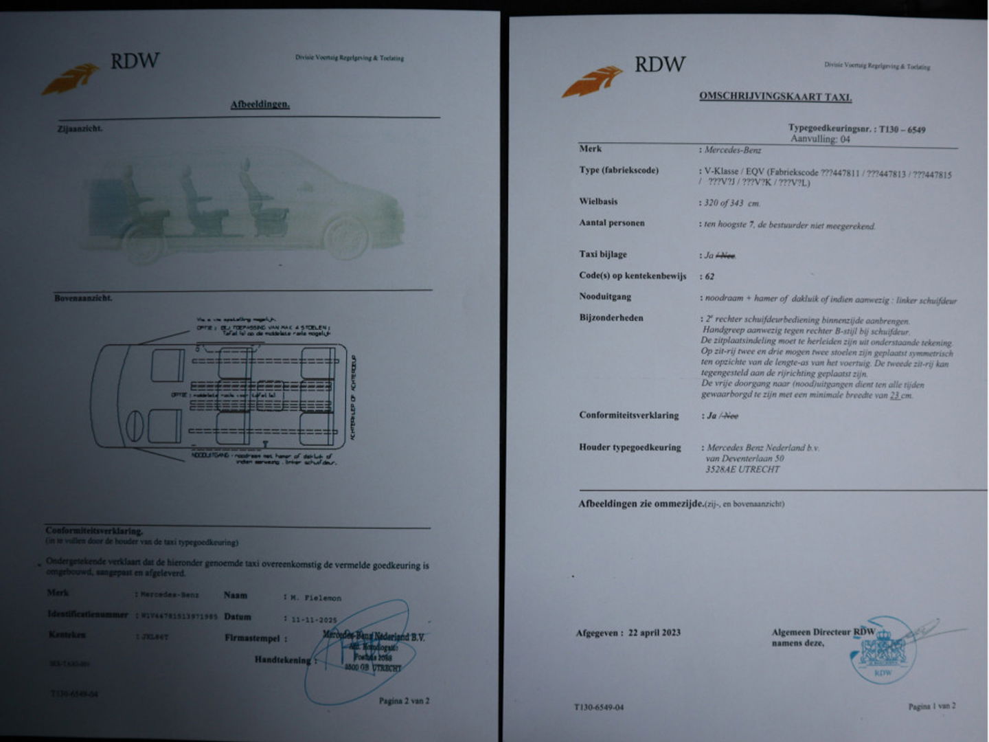 Mercedes-Benz EQV 300 90kWh SoH 95 % L3 Extra Lang - TAXI Pakket - 8 Zits - Leder - elc. Schuif