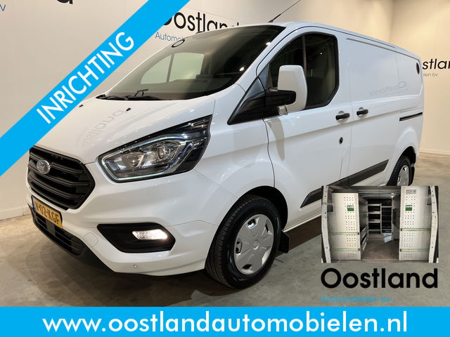 Ford Transit Custom - 300 2.0 TDCI L1H1 Trend 130 PK / Servicebus / Bott Inrichting / Euro 6 / Schuifdeur L + R / Airco / CarPlay / Klep / PDC / Navigatie / 3-Zits