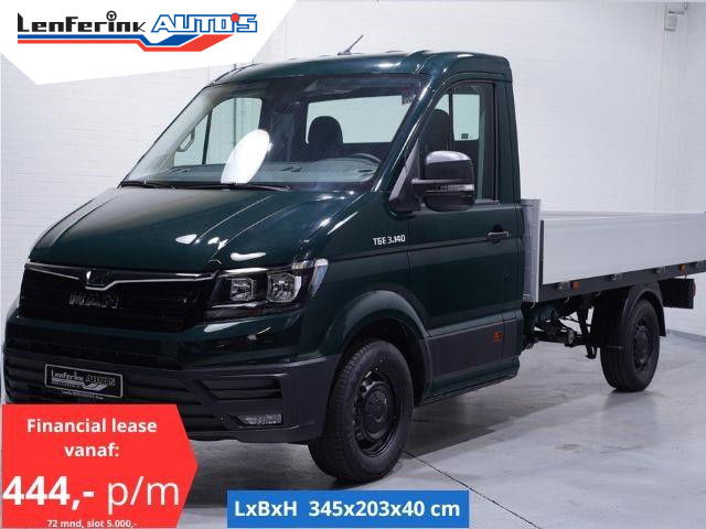 MAN TGE - 2.0 TDI 140 pk L3 Pick Up / Open Laadbak Airco Apple Carplay, Cruise Control, LxBxH 345x203x40 cm, 2-Zits
