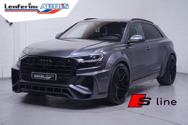 Audi Q8 - 55 TFSI quattro NAP Prior bodykit en tuning 430PK pano digi-cockpit Vossen 23"lmv head-up keyless entry en start Matrix verlichting  4-zone clima ACC black-line B&O 360 Camera Led-verlichting lane-assist