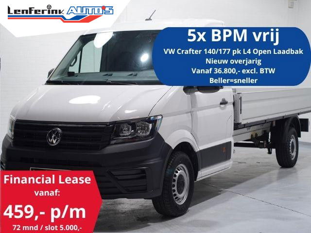 Volkswagen Crafter - 2.0 TDI 140 pk L4 Pick Up / Open Laadbak Airco Cruise Control, 3-Zits, LxBxH 430x203x40 cm
