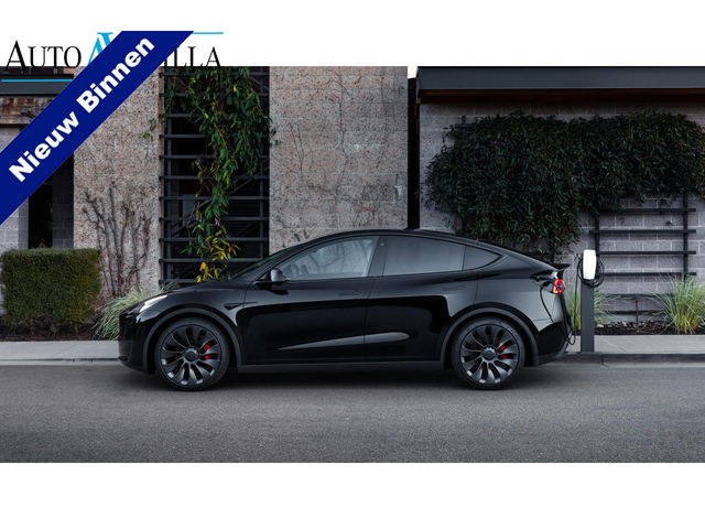 Tesla Model Y - Long Range Dual Motor AWD Navi 360° Leer ACC Warmtepomp Autopilot PDC Elektr. achterklep Stoelverwarmimg voor en achter Stuurverwarming Optie: Full Self-Driving Capability BTW auto
