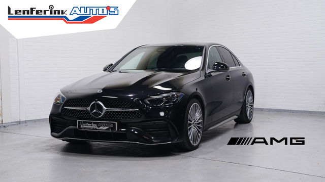Mercedes-Benz C-Klasse - 180 AMG Line AMG-pakket ECC ACC DAB PDC v+a 1e eigenaar NAP apple-carplay digitale-cockpit camera  verkeersborden herkenning 19"LMV stoelverwarming Full-map navi