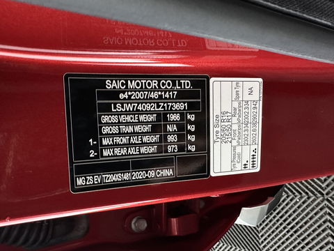 MG ZS EV Luxury 45 kWh {SOH-91%} (INCL-BTW) Aut. *PANO | LEATHER | CCS-FASTLOADER | KEYLESS | NAVI-FULLMAP | ADAPTIVE-CRUISE | CAMERA | HEATED-SPORTSEATS | CARPLAY | BLINDSPOT | DAB | LANE-ASSIST | 17''ALU*