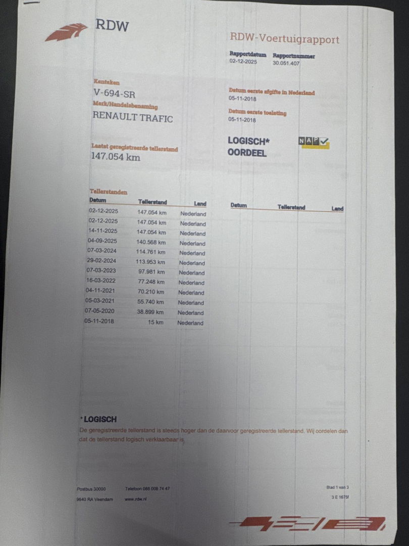 Renault Trafic 1.6 dCi T29 L2H1 DC Comfort Energy DUBBEL CABINE / AIRCO / CRUISE CONTROLE / NAVI / TREKHAAK
