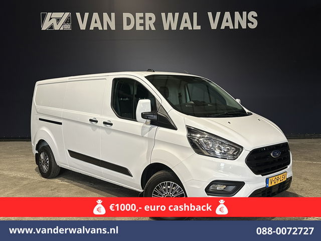Ford Transit Custom - 2.0 TDCI 130pk L2H1 Euro6 ** Airco | LED | Cruisecontrol | Verwarmde voorruit | Parkeersensoren Bijrijdersbank, 2800kg trekvermogen