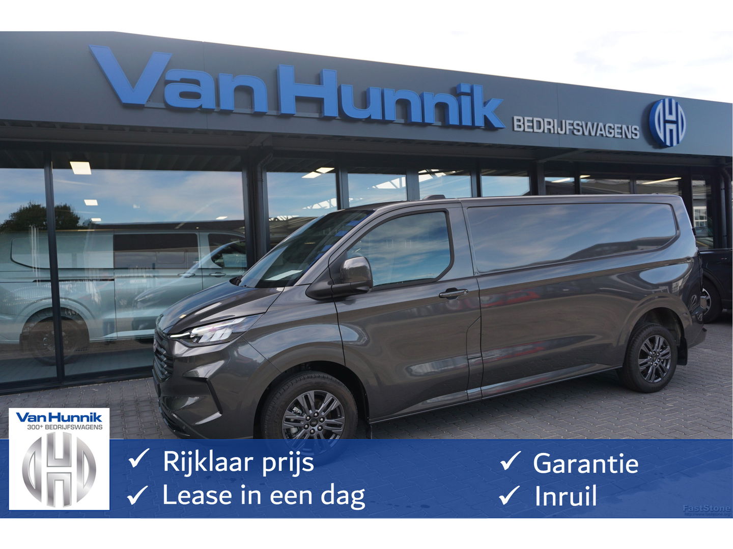 Ford Transit Custom 320L 2.5 PHEV Hybride 233PK Limited PRIJS INCL. BPM !! 13" Navi, Adap. Cruise, Camera, 17" LM, Trekhaak!! NR. HYB006