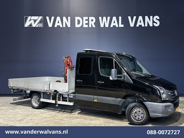 Volkswagen Crafter - 2.0TDI 164pk Open Laadbak Dubbel Lucht 7 persoons Dubbele Cabine Euro6 Kraan, Trekhaak