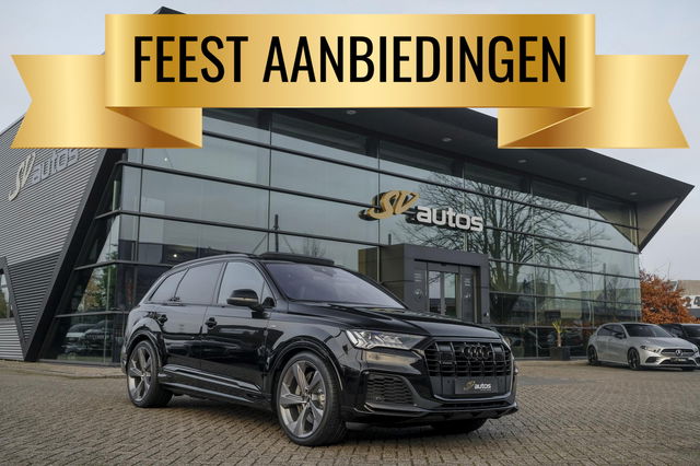 Audi Q7 - 55 TFSIe 380pk Quattro Panoramadak Luchtvering RS-Leder ACC BlackOptic VirtualCockpit Navi-High Matrix Keyless Camera 22''