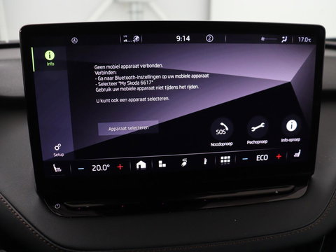 Škoda Enyaq iV 80 | Leder | Stoelverwarming | Trekhaak | Adaptive cruise | Warmtepomp | Matrix LED | Carplay | 21'' | Achterbankverwarming | Navigatie | Sport Plus Pakket | Sfeerverlichting