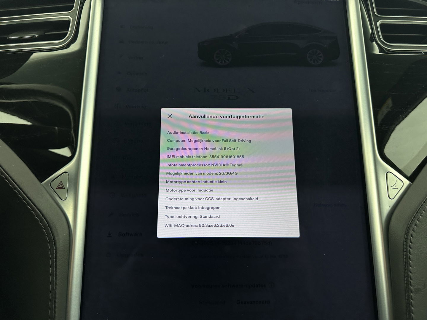 Tesla Model X 75D Base 7-Pers. [ 3-Fase-17kW ] {SOH-88%} Aut. *PANO-WINDOW | AUTOPILOT | LEATHER-FABRIC | TOPVIEW | NAVI-FULLMAP | FULL-LED | AIRSUSPENSION | DIGI-COCKPIT | KEYLESS | CAMERA | DAB+ | HEATED-COMFORTSEATS | 20''ALU*