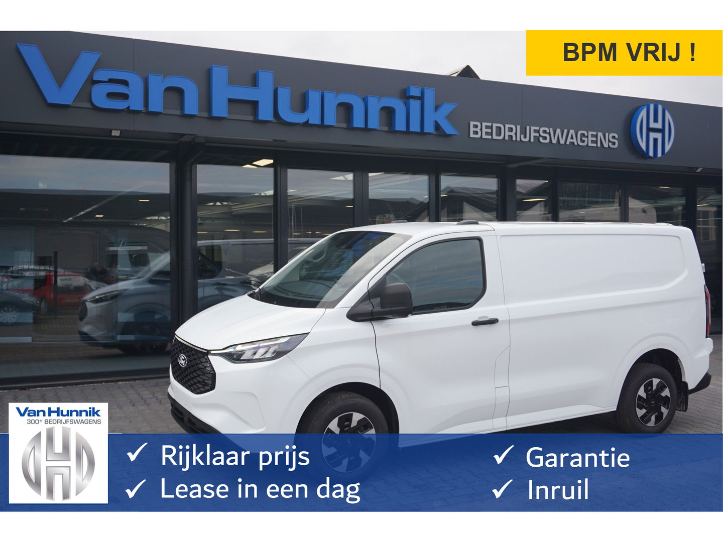 Ford E-Transit Custom 320S 218PK 64KWH Trend AUT BPM VRIJ!! Apple CP / Android A, LED, 2300KG Trekgewicht NR. EC02
