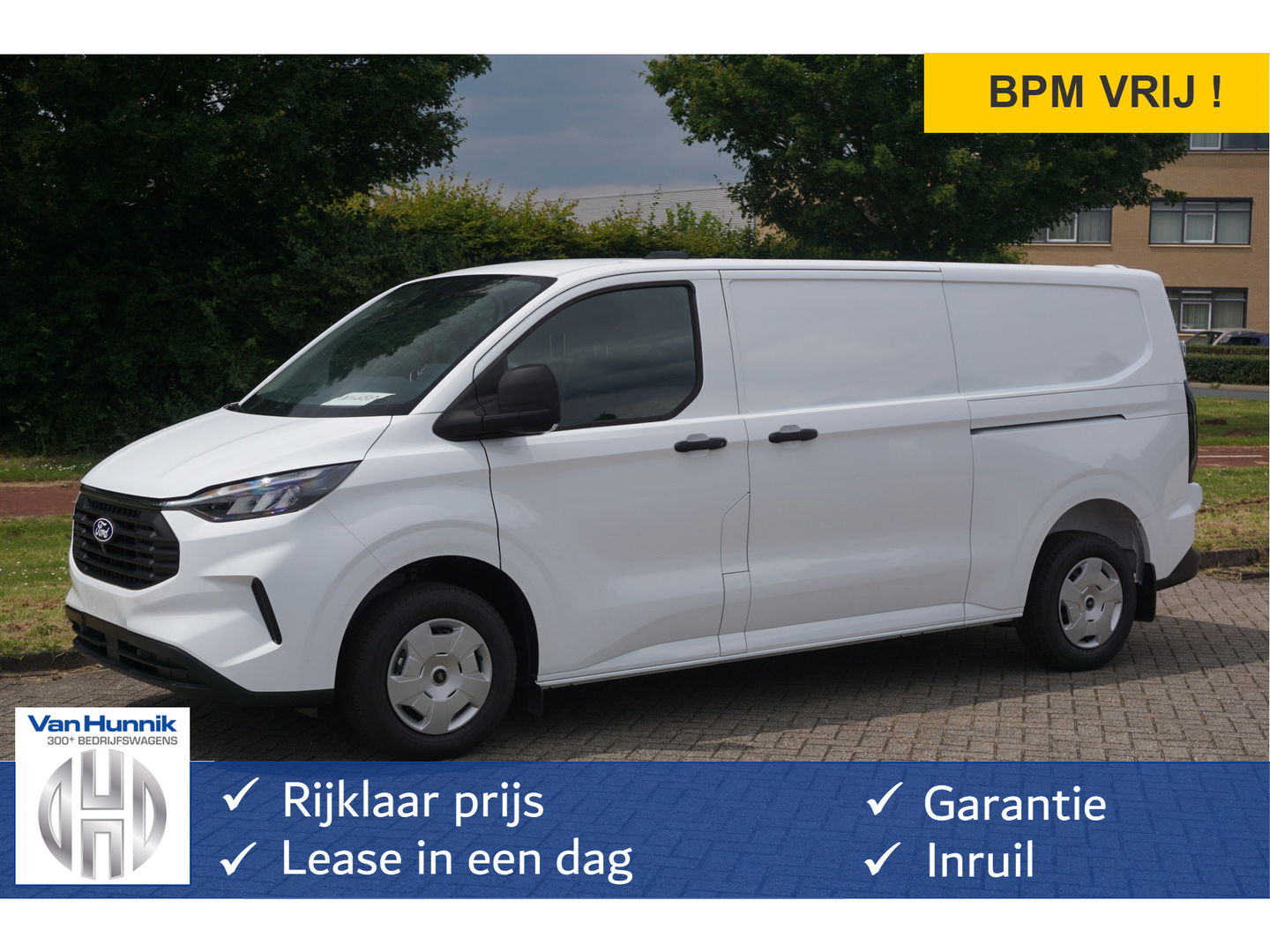 Ford Transit Custom 320L 136PK Trend BPM VRIJ 13" Navi, Cam, LED 2x Schuifdeur, Garantie 2029 !! NR. SU238*