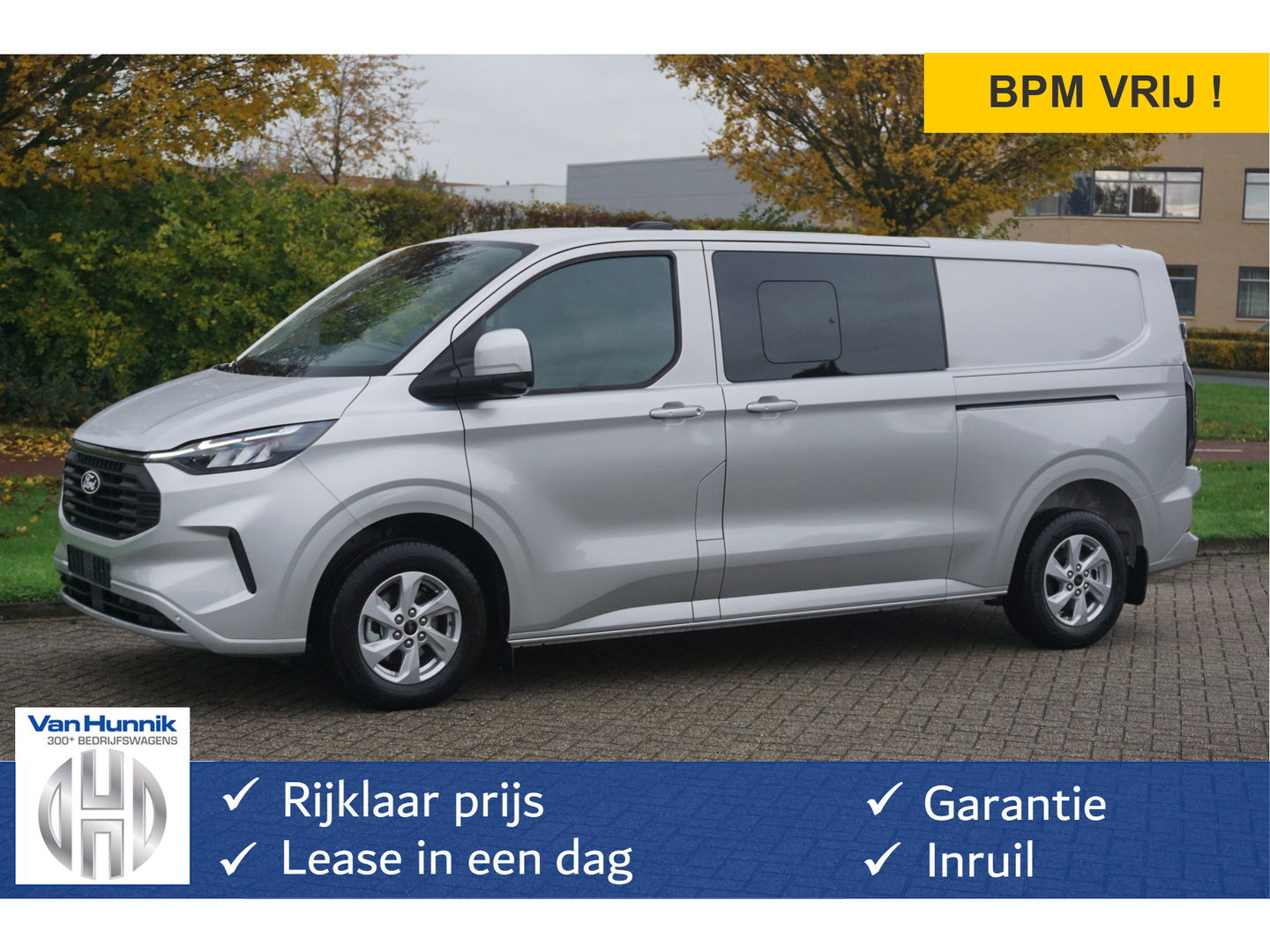 Ford Transit Custom 300L 170PK DC Limited AUT BPM VRIJ!! Navi, ACC, 360° Cam, 16" LM, Elek. Schuifdeur!! NR. 822