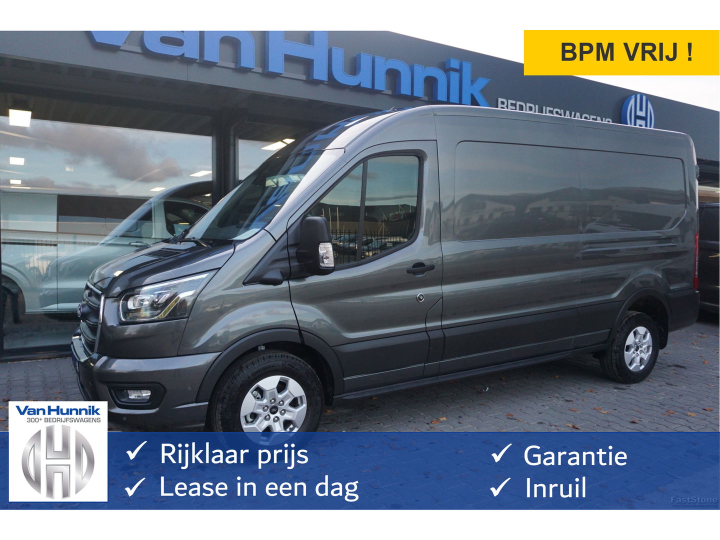 Ford Transit 350L L3H2 Limited AUT-10 RWD 165PK BPM VRIJ 3.5T Trekhaak, Navi, Adap. Cruise, 360° Cam!! NR. A220