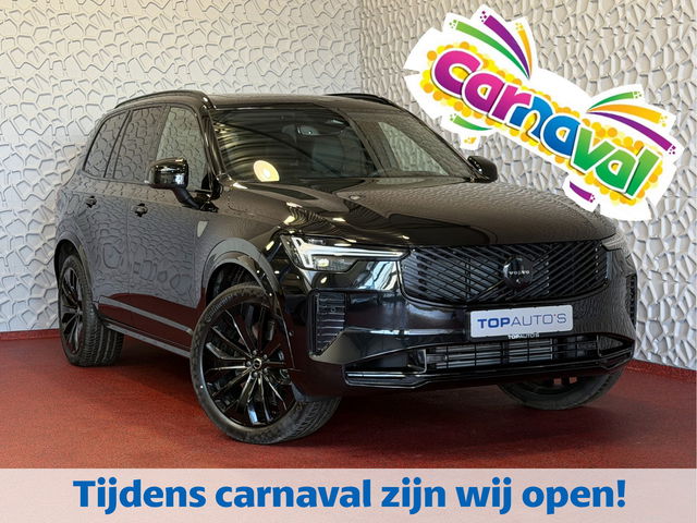 Volvo XC90 - 2.0 T8 456 PK PHEV AWD 7P BLACK EDITION PLUS LUCHTVERING SCHUIFDAK STOEL/STUUR.VERW ELEK.TREKHAAK HARMAN KARDON PANORAMA STANDKACHEL HEADUP ✅ Top Auto's Wijchen ,  Altijd een Ruim aanbod van Diverse Volvo's i  BUSINESS / CORE / BRIGHT / DARK / ULTRA DARK 
