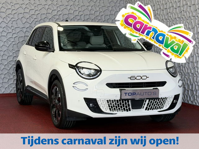 Fiat 600 - 1.2 HYBRID CARPLAY ADAP.CRUISE LA PRIMA LEER MASSAGE ELEK.STOEL CAMERA STOELVERW. ELEK.KLEP 18''LMV ✅ Top Auto Fiat Wijchen , 30 Jaar ervaring in Fiat , Wij leveren de : Icon / La Prima / Pop / Sport . Urban / Benzine / Hybrid . Met Fabrieksgarantie ✅