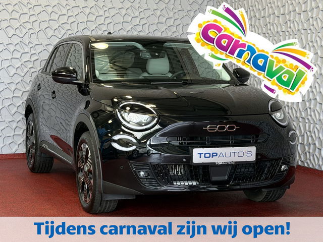 Fiat 600 - 1.2 HYBRID LA PRIMA ELEK.KLEP 18''LMV LEER MASSAGE ELEK.STOEL CAMERA CARPLAY ADAP.CRUISE STOELVERW. ✅ Top Auto Fiat Wijchen , 30 Jaar ervaring in Fiat , Wij leveren de : Icon / La Prima / Pop / Sport . Urban / Benzine / Hybrid . Met Fabrieksgarantie ✅
