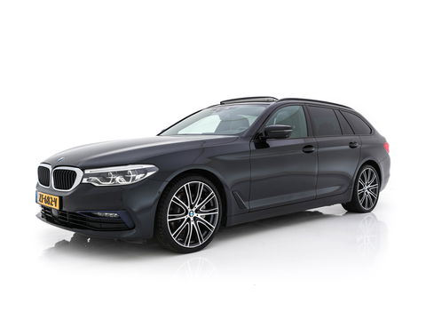 BMW 5 Serie Touring 530d Sportline High Executive Aut. *PANO | LEATHER | FULL-LED | MEMORY-PACK | TOP-VIEW | HEATED-COMFORTSEATS | NAVI-FULLMAP | PRIVACY-GLASS | AMBIENT-LIGHT | ECC | CARPLAY | PDC | TOWBAR | SHIFT-PADDLES | 20"ALU*