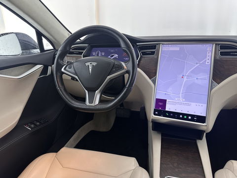 Tesla Model S 100D AWD [ 3-Fase-17kW] {SOH-86%} (INCL.BTW) *PANO-WINDOW | AUTO-PILOT | LEATHER | CCS-FASTLOADER | FULL-LED | NAVI-FULLMAP | KEYLESS | MEMORY-PACK | HEATED-COMFORTSEATS | DIGI-COCKPIT | 19"ALU*