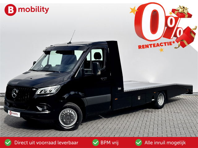Mercedes-Benz Sprinter - 519 CDI Tijhof AluLiner V/A €32 Per Dag!! Luchtvering NIEUW! MJ.2025 Leer Autotransporter/ Oprijwagen | Lier | 3-Zitplaatsen | AppleCarPlay | DAB | Adaptive Cruise Control | Navigatie | Trekhaak