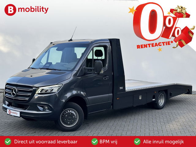 Mercedes-Benz Sprinter - 519 CDI Tijhof AluLiner V/A €32 Per Dag!! Luchtvering NIEUW! MJ.2025 Autotransporter/ Oprijwagen | Lier | 3-Zitplaatsen | Apple CarPlay | DAB | Adaptive Cruise Control | Navigatie | Trekhaak