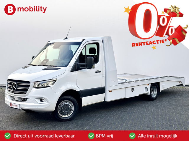 Mercedes-Benz Sprinter - 519 CDI Tijhof AluLiner V/A €32 Per Dag!! Luchtvering NIEUW! MJ.2025 Autotransporter/ Oprijwagen | Lier | 3-Zitplaatsen | AppleCarPlay | DAB | Adaptive Cruise Control | Navigatie | Trekhaak