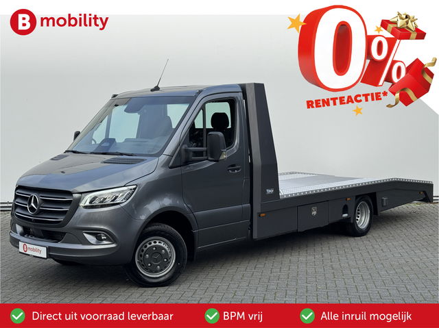 Mercedes-Benz Sprinter - 519 CDI Tijhof AluLiner V/A €32 Per Dag!! Luchtvering NIEUW! MJ.2025 Autotransporter/ Oprijwagen | Lier | 3-Zitplaatsen | AppleCarPlay | DAB | Adaptive Cruise Control | Navigatie | Trekhaak