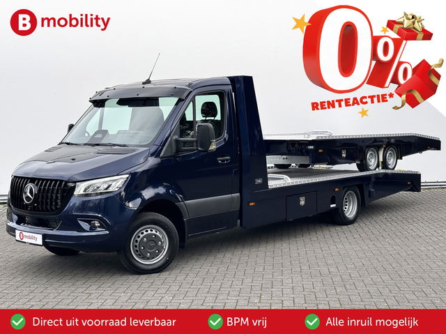 Mercedes-Benz Sprinter - 519 CDI Tijhof AluLiner + Aanhanger V/A €32 Per Dag!! Leer Luchtvering NIEUW! MJ.2025 Autotransporter/ Oprijwagen | Lier | 3-Zitplaatsen | AppleCarPlay | DAB | Adaptive Cruise Control | Navigatie | Trekhaak