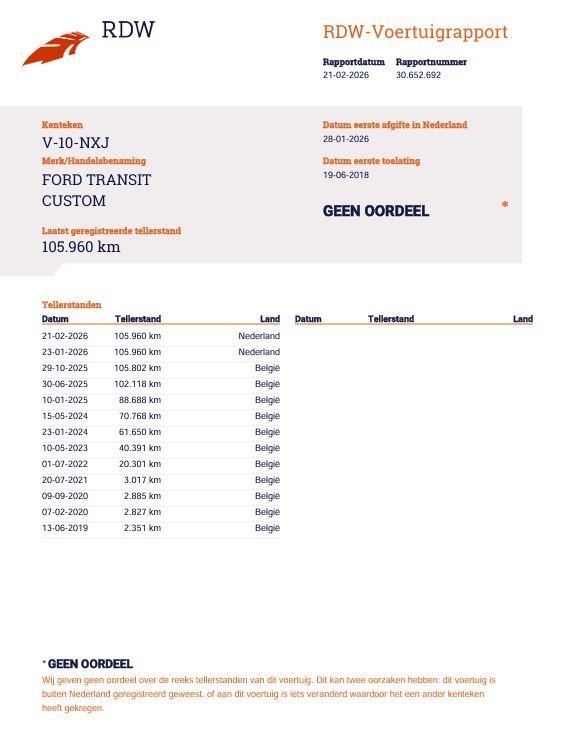 Ford Transit Custom 340 2.0 TDCI L1H2 Trend AIRCO / CRUISE CONTROLE / TREKHAAK / EURO 6 / 3 ZITS