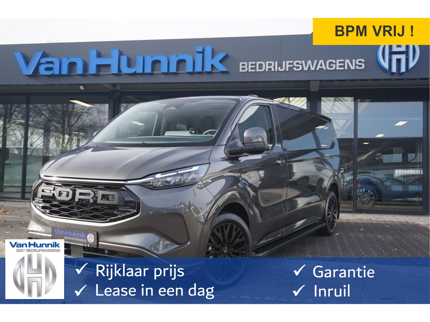 Ford Transit Custom 320L 2.5 PHEV Hybride 233PK JWR EDITION PRIJS INCL. BPM !! 13" Navi, Adap. Cruise, Camera, 19" LM, Trekhaak!! NR. HYB015