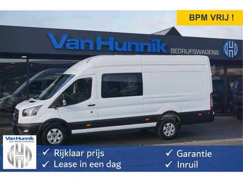 Ford Transit 350L 130PK L4H3 Dubbel Cabine BPM VRIJ!! Navi, ° Camera, Adap. Cruise, LM Velg!! NR. A240