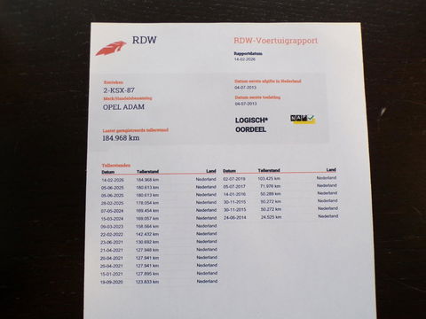 Opel ADAM 1.4 Glam "Origineel NL!" Panoramadak Bluetooth Cruise-control Leer Climatronic 17"Velgen Parkeersensoren